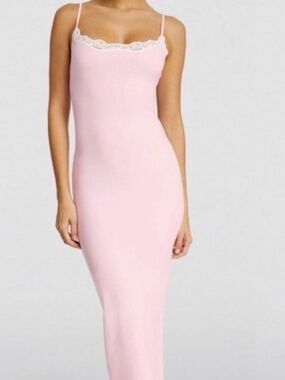 NWT SKIMS Fits Everybody Lace Long Slip Dress Cherry Blossom XS Limited Edition